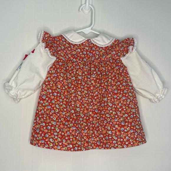 Vintage Baby Girl Prairie Cottage Core Dress Floral Lace 70s-80s ✔️Size - Picture 6 of 15